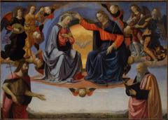 Image for The Coronation of the Virgin with Saint John the Baptist and Saint John the Evangelist