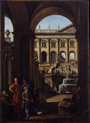 Image for Entrance to a Palace or Architectural Capriccio with a Portrait of Voivod Franciszek Salezy Potocki