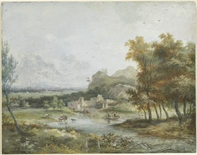 Image for Italian Landscape with a Boating Party